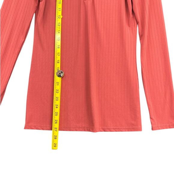 For G and PL Coral Long Sleeve Ribbed Button Placket Collared Polo Shirt Small - Picture 7 of 7